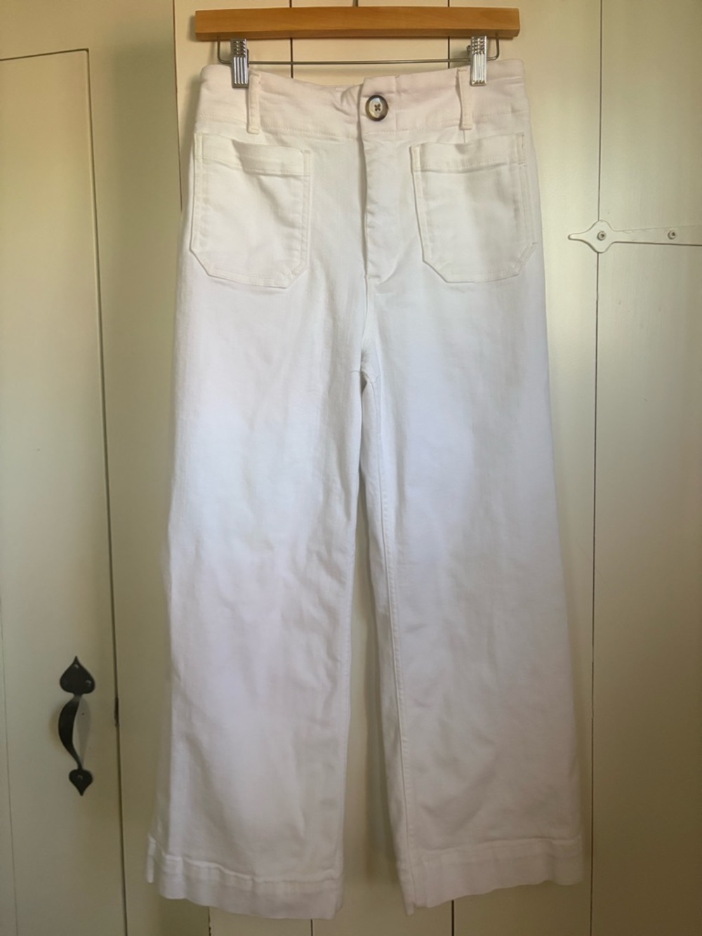 Maeve Women's White Wide-Leg Jeans